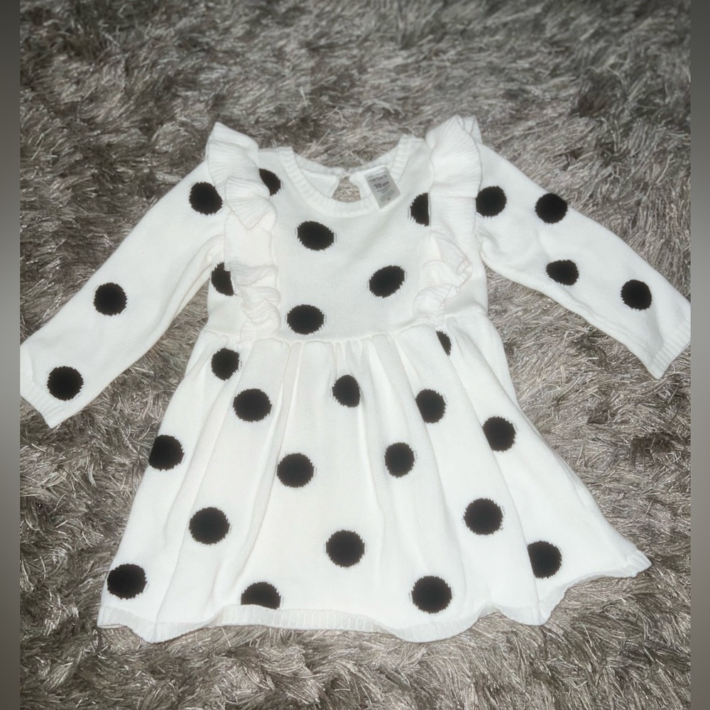 Carter’s Black and White Polka Dot Ruffle Dress